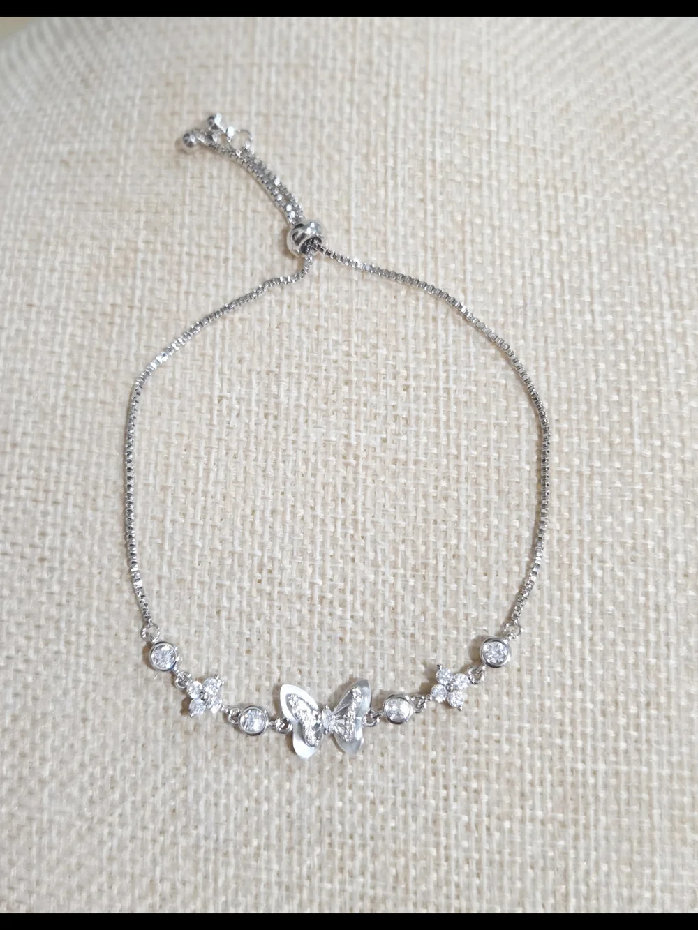 Dainty White Gold Butterfly Bracelet - Feminine Sparkle